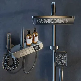 バスルームシャワーセットインテリジェント圧力一定温度デジタルディスプレイ/従来のシャワー蛇口キット壁マウントシャワー蛇口T240422