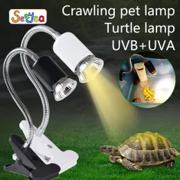 Iluminação de lâmpada de répteis anfíbios Conjunto de lâmpada UVA+UVB 3.0 Lâmpada de lâmpada de lâmpada de lâmpada Tartarugas Tartarugas Basking Kit de luz de calor Pet Supplies Seeyea