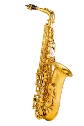 Saxofone YAS62 Aluno Eb Alto Saxofone Lacilha Alto Saxo Melhor Instrumento Musical High F# Laca de Ouro Com 2 peça Bell