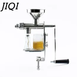 Pressers Manual Oil Hot Press Machine Hand Värme Squeeze Oil Presser Expeller Extractor Peanut Nuts SEEDS Oil Extraktion Maker Squeezer