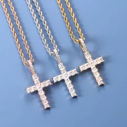New Square Zircon Pendant Personalized Cross Necklace Jewelry