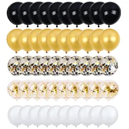 Partydekoration 30/40pcs Schwarzes Gold Ballon Kit Konfetti Latexballons Happy Jahr 2024 Weihnachtsdekoration Graduation Babyparty