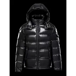 Masculino Down Down Parkas Designer Jacket Winter Monc Puffer Puffer curto e brilhante casais com capuz elegante e versátil, traje de cor sólida para DH0Y8