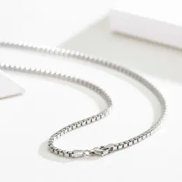 Halsketten 4560 cm 2 mm oder 2,8 mm Real 925 Sterling Silver Box Kette Langes Halsketten Frauen Männer Schmuck Großhandel Kolye Collares Ketting HipHop