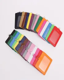 PU Leather material card sleeve sets ID Badge Case Clear Bank Credit Card Badge Holder School student office8588783