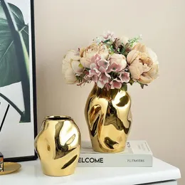 Вазы скандинавский свет роскошный творческий золото простое керамическое ваза дома