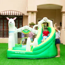 Toddler Playhouse Bounce House with Slide Inflatable Alpaca Bouncer Jumping Castle Combo For Kids' Parties Backyard Entertainment Portable Indoor Toy Yard Game Fun