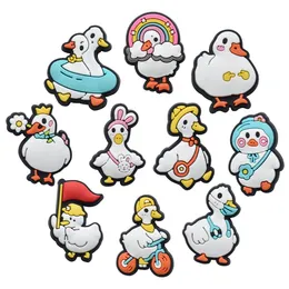 Anime girl duck charms wholesale childhood memories funny gift cartoon charms shoe accessories pvc decoration buckle soft rubber clog charms