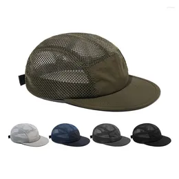 Caps de bola estilo japonês estilo secagem rápida 5 painel Snapback Outdoor Running Bone Feminino Black Baseball Hats for Men Women