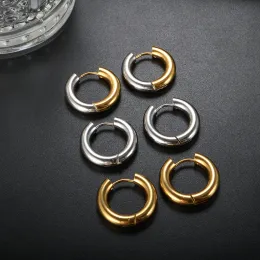 Earrings JOVO LOVE Trendy Stainless Steel Geometric Round Hoop Earrings Gold Silver Color Mixed Combination Earrings For Women Jewelry