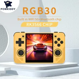 RGB30 Retro Pocket 720*720 4 Zoll IPS Bildschirm Eingebautes WiFi RK3566 Open-Source Handheld Game Console Childrens Geschenke 240419