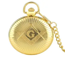 Souvenir Collection Big quotGquot Masonic Display Quartz Pocket Watch Luxury Pocket Pendant Watch with 30 Chain Steampunk Fob 2960991