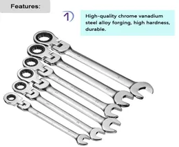 81012131417mm 6PCS 래칫 렌치 조합 스패너 하드웨어 내부 육각형 자동차 수리 도구 2335399