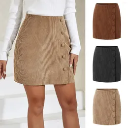 Gonne per donna 2024 Faldas Short Shol Solid High Waist Siduroy INCONT ANCHI SCELLO SCRITTO Slimt Fit Autumn Inverno