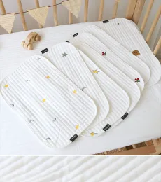 Pillow Hot Sale Ins Warm Baby Sleeper Mattress All Season Flat Head Pillow Pure Cotton Pillow Soft Mat Newborn Embroidery Baby Blankets