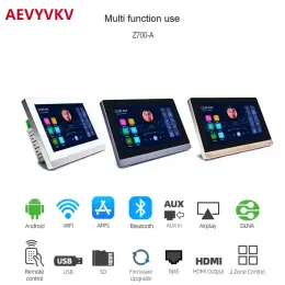 السيطرة على نظام الموسيقى الخلفية الذكي الذكي 8*30W 8OHM 7INCH TOUCH SCREEN