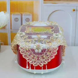 Table Cloth Gold Flower Bead Embroidery Cover Wedding Party Supplies Christmas Tablecloth Decoration And Accessories