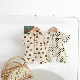 Robes Milancel 2022 Baby Pyjamas Kort ärm spädbarn pojkar Sleeper bär spädbarn Sovet Set Toddler Rompers