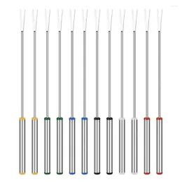 Geschirrsets 12 PCs Fondue Pot Chocolate Fork Küche Werkzeug Käse Nützliche Gabeln Edelstahl DIY DIY Dekorieren Brunnen Kind