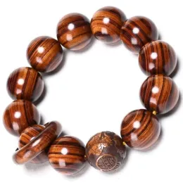Strands profumato perle di bracciale da palissandro maschile per uomini e donne in legno di sandalo di sandalo Pterocarpus santalinus Ebony Rosary Ornament