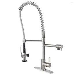 Kitchen Faucets Solid Brass Pre-Rinse Sprayer Commercial Faucet 360° Swivel High Arch Spring Rust-Resistant 28.7" Tall Easy