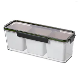 Piastre server del condimento refrigerato con coperchio 3 compartimenti multiuso appetizzatore che serve vassoio per antipasti insalata di formaggi di mare picnic