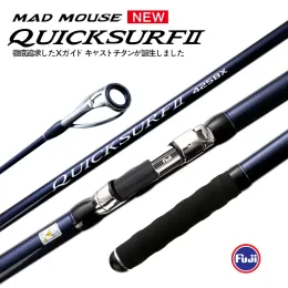 Aksesuarlar Yeni Madmouse Hızlı Sörf 4.25m/4.05m BX 3 Bölüm Fuji Parçaları Spiral X Karbon Sörf Balıkçılık Rod Platin 100300g Sörf Çubukları