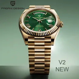 Комплекты Pagani Design DD36 Gold Green V2 Мужские механические часы