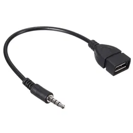 2024 Araba Aux Dönüşüm USB Kablo CD Çalar MP3 Ses Kablosu 3.5mm Ses Yuvarlak Kafa T-şekilli fiş U DISKMP3 Ses kablosu 3,5 mm'ye bağlanmak için