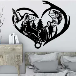 Tillbehör Hunter Lifestyle Hunting Wall Sticker Wild Duck Deer Fishing Forest Adventure Holiday House Hunting Ground Dress Up Vinyl Decal