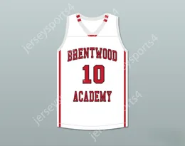 Özel herhangi bir isim Erkek Gençlik/Çocuklar Darius Garland 10 Brentwood Academy Eagles Beyaz Basketbol Forması 2 Top Dikişli S-6XL