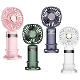 Outros aparelhos USB Handheld Small Fan Multifuncional Silent Digital Display Recarregável Mini Desktop Dobring Ventilador elétrico J240423