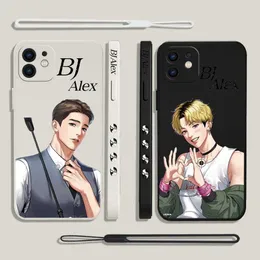 携帯電話バンパー漫画b-BJ電話ケースiphone 15 14 13 12 11 Pro mis mini x xr xs max se 8 7 6sプラスソフトリキッドシリコンアレックスカバーy240423