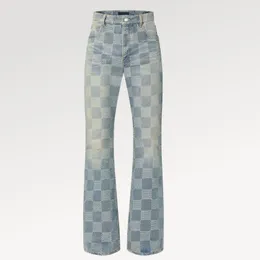 1afi21 jeans svasati damier luminosi pantaloni da uomo jeans taglie forti pantaloni da uomo ricamato a scacchiere stampate pantaloni fainery gulipan pantaloni in stile estate usura cotone puro puro cotone