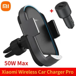 Chargers Original Xiaomi Wireless Car Charger Pro 50W Max Wireless Flash Flash Charging suporta PowerOff e expansão indutiva