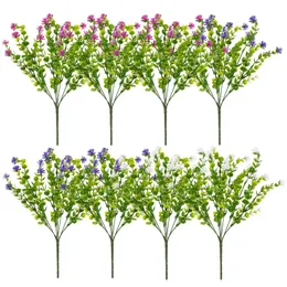 8st konstgjorda blommor falska blommor bukett dekorativa faux blommor mittstycken realistisk simulering blommor plastgrönska 240409