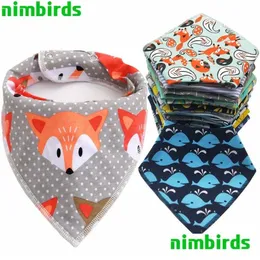 Bibs Burp Cloths Baby Triangle Scarf Cotton Cartoon Child Baberos Bandana Bib Babador Dribble Born Slabber Absorbent Cloth 220602 Dhobi