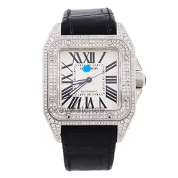 Wählscheiben arbeiten automatische Uhren Carter Watch Mens Sandoz Serie Medium Precision Stahl Diamant Set Mechanik W20106X8