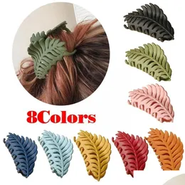 Clipes de cabelo Barrettes grandes clipe de garra de folha Back Bathing Meninas para mulheres acessórios de abastecimento de cabeçote Jóias de jóias Hairjewelry DHM2E