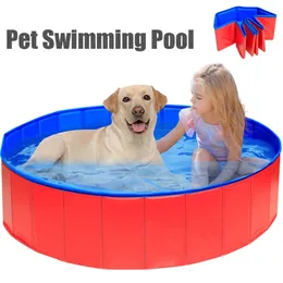 Köpek Yüzme Havuzu Katlanabilir Pet Banyo Yüzme Küvet Küvet Pet Dolum Yuva Havuzu Köpekler için Kediler Çocuklar Büyük Boyut Banyo Havuzu 240419