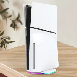 Stands RGB Vertical Stand con la base di console di gioco antislip pad stabile per console Slim Slim per PS5 Slim Disc/Versione digitale