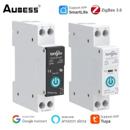 Control Tuya ZigBee Smart Switch Circuit Breaker With Metering 1P 63A DIN Rail For Home Smart Home Smart Life/Tuya Smart App Control