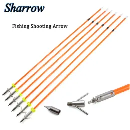 Tillbehör 3/6pc 32,5 "Archery Fishing Arrow OD 8mm Solid Fiberglas Arrow för sammansatt återkommande bågsjakt Bowfishing -skjutningstillbehör