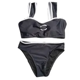 Women Swimwear Sports Sports Bikini Recamiti Lettera 2pcs Set di costumi da bagno ad alta vita