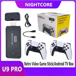 Consoles Caixa de jogo 4K Android TV U9 Pro 3d Game Stick Lite Video Video Game Console de 64 GB construído em 10000 jogos Classic Gaming Console para PS1 PSP