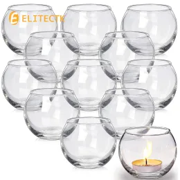 Candele 10/20pcs 5 cm in vetro trasparente tè light cornice a forma di candela candelana festa bar ktv home chiesa decorazione