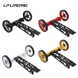 Parts LP Litepro For Birdy Folding Bike Easywheel Aluminum Alloy Easy Wheel Compatible Bottle Holder Mount Push Wheel / Kettle Stand