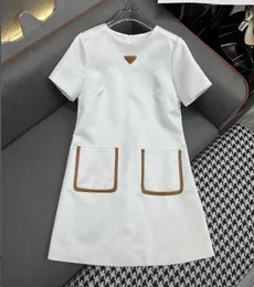 Designer Casual Dresses for Women Brand Summer Nuovo classico abito a manicotto corto gonna a vita alta