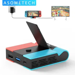 Hubs TV Şarj Dock Nintendo Anahtarı 1080p HD 4K HDMICompatible Adaptör USB 3.0 Port 45W USB C Hub Anahtar Hızlı Şarj İstasyonu