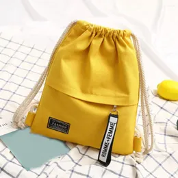 Drawstring Arrival Women Canvas Storage Bag Rucksack Backpack Casual For School Travel